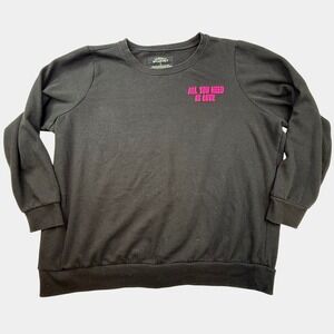 Lennon McCartney 1X Black Sweatshirt ALL YOU NEED‎ IS LOVE puffy paint Size 1